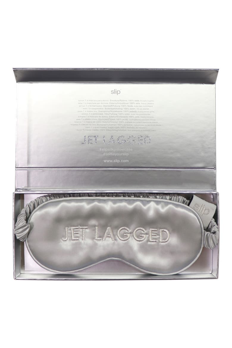 Pure Silk Sleep Mask, Alternate, color, JET LAGGED