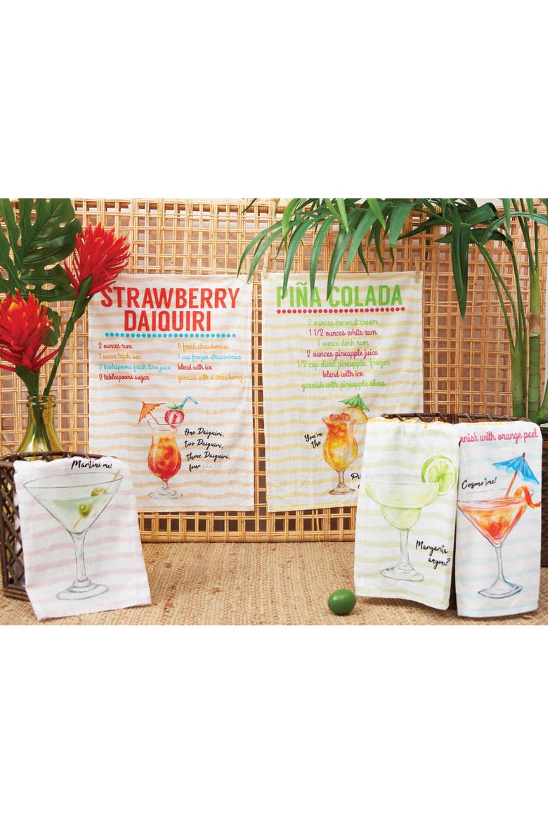Cosmo Printed Flour Sack Kitchen Towel DishTowel, Alternate, color, White