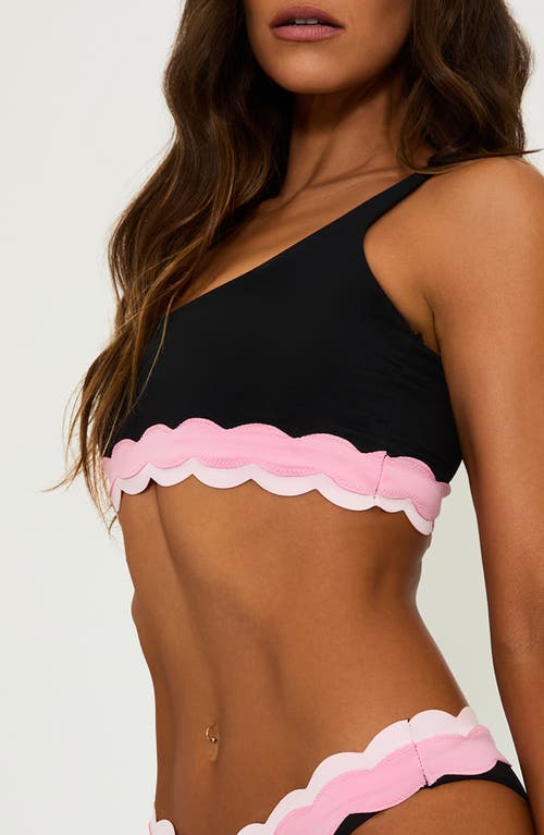 Beach Riot Marin Scallop Colorblock Bikini Top In Sweet Berr