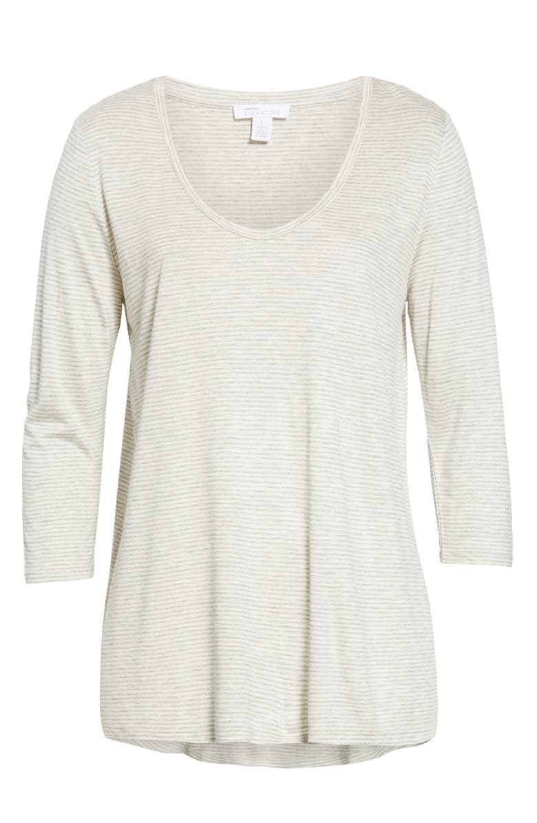 Nordstrom Signature Mini Stripe Tee, Alternate, color, 