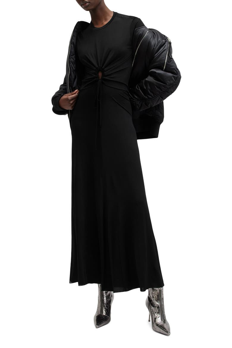 Xylia Cutout Maxi Dress, Alternate, color, BLACK