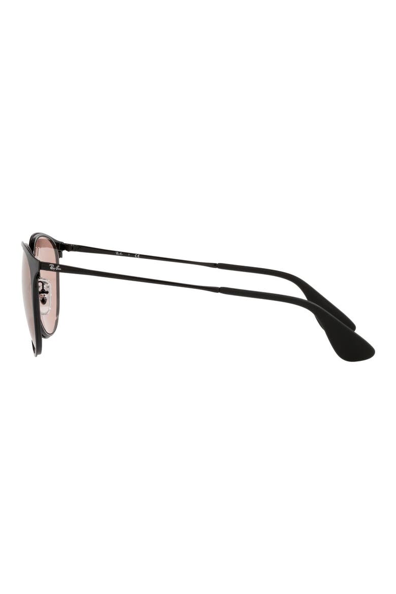 Erika 54mm Round Sunglasses, Alternate, color, SOLID BLACK