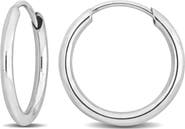 DELMAR 14K White Gold 13mm Hoop Earrings