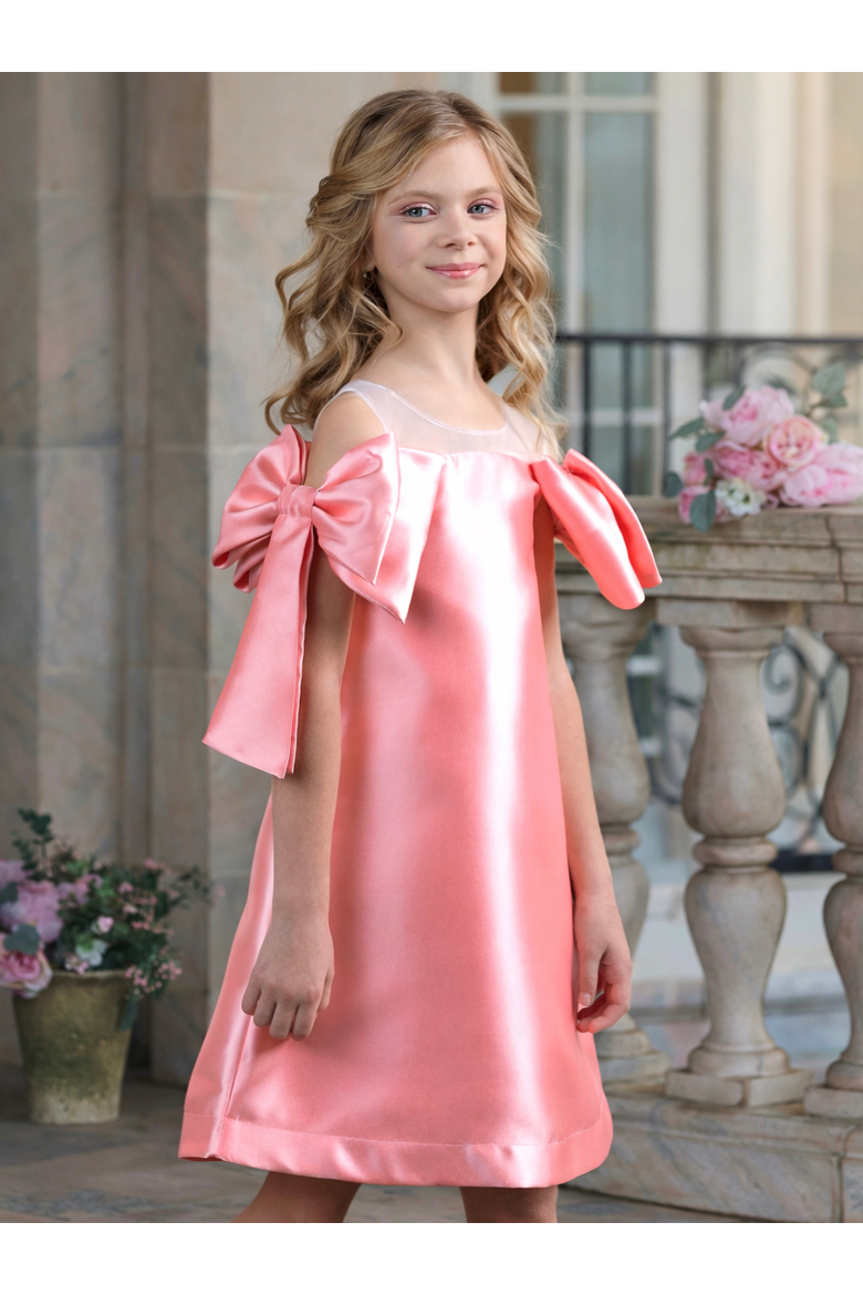 Beautiful Bow Shoulder Party Dress, Alternate, color, Pink