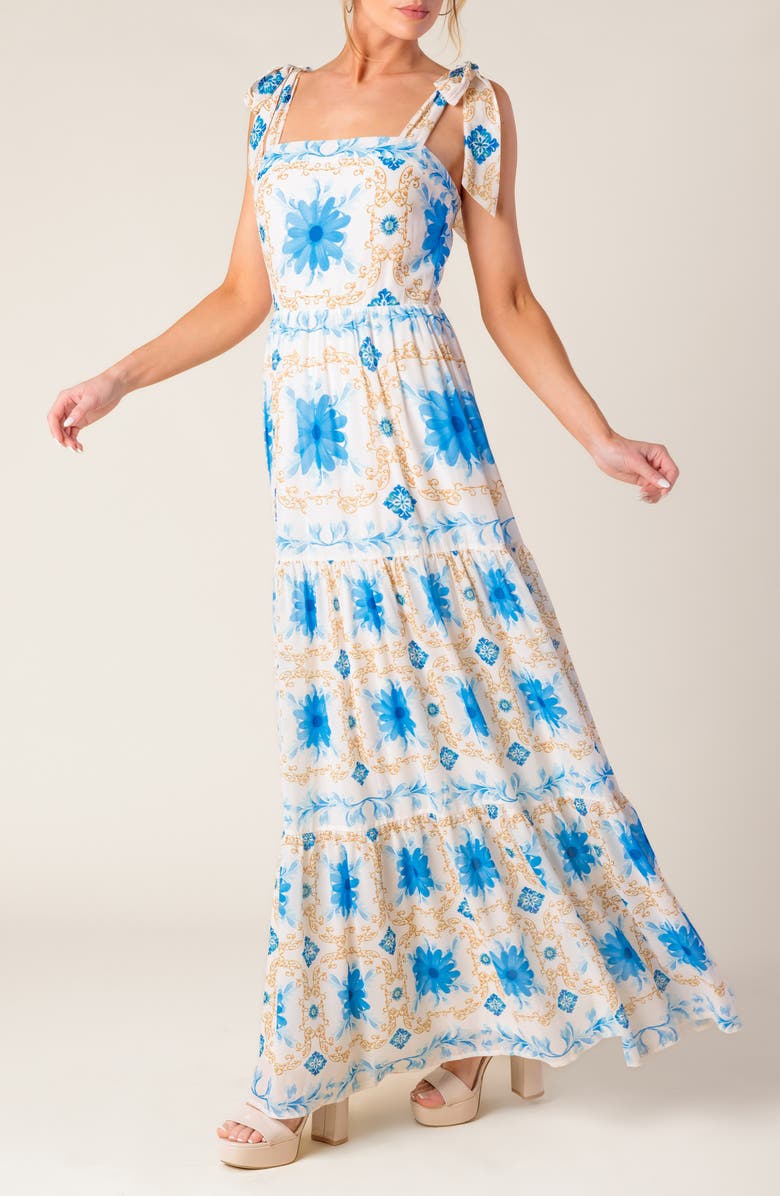 FLYING TOMATO Shoulder Tie Maxi Dress, Alternate, color,