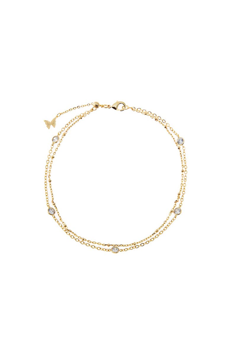 BY ADINA EDEN Double Strand Diamond By The Yard Anklet, Main, color, Gold