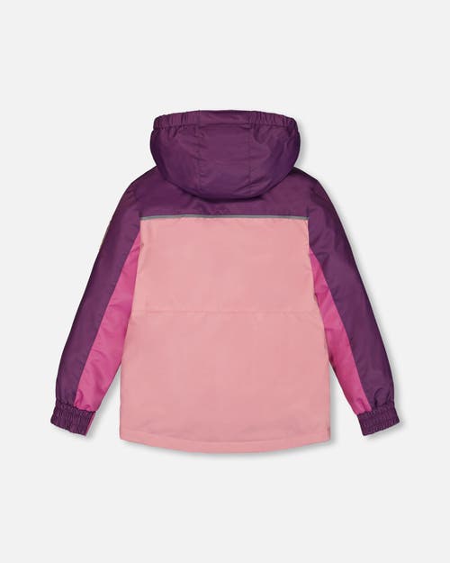 Deux Par Deux Little Girl's Colorblock Mid-season Jacket Pale Pink, Fuchsia, And Mauve In Pale Pink, Fuchsia, And Mauve