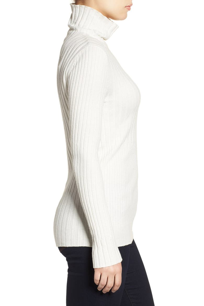 Ribbed Long Sleeve Turtleneck Top, Alternate, color, IVORY CLOUD