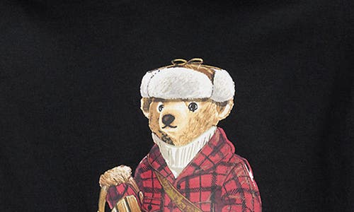 Polo Ralph Lauren Ralph Lauren Polo Bear Cotton Hooded Tee In Black