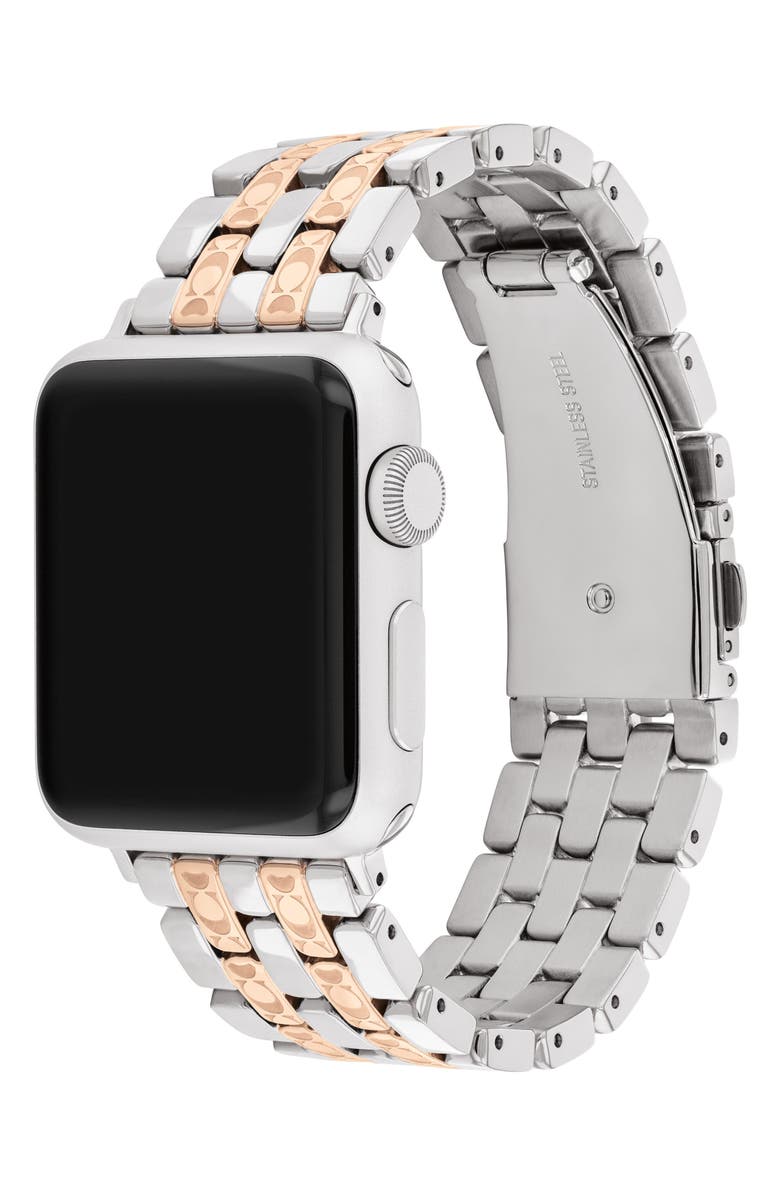 COACH Apple Watch<sup>®</sup> Two-Tone Bracelet Watchband, Alternate, color, Two Tone