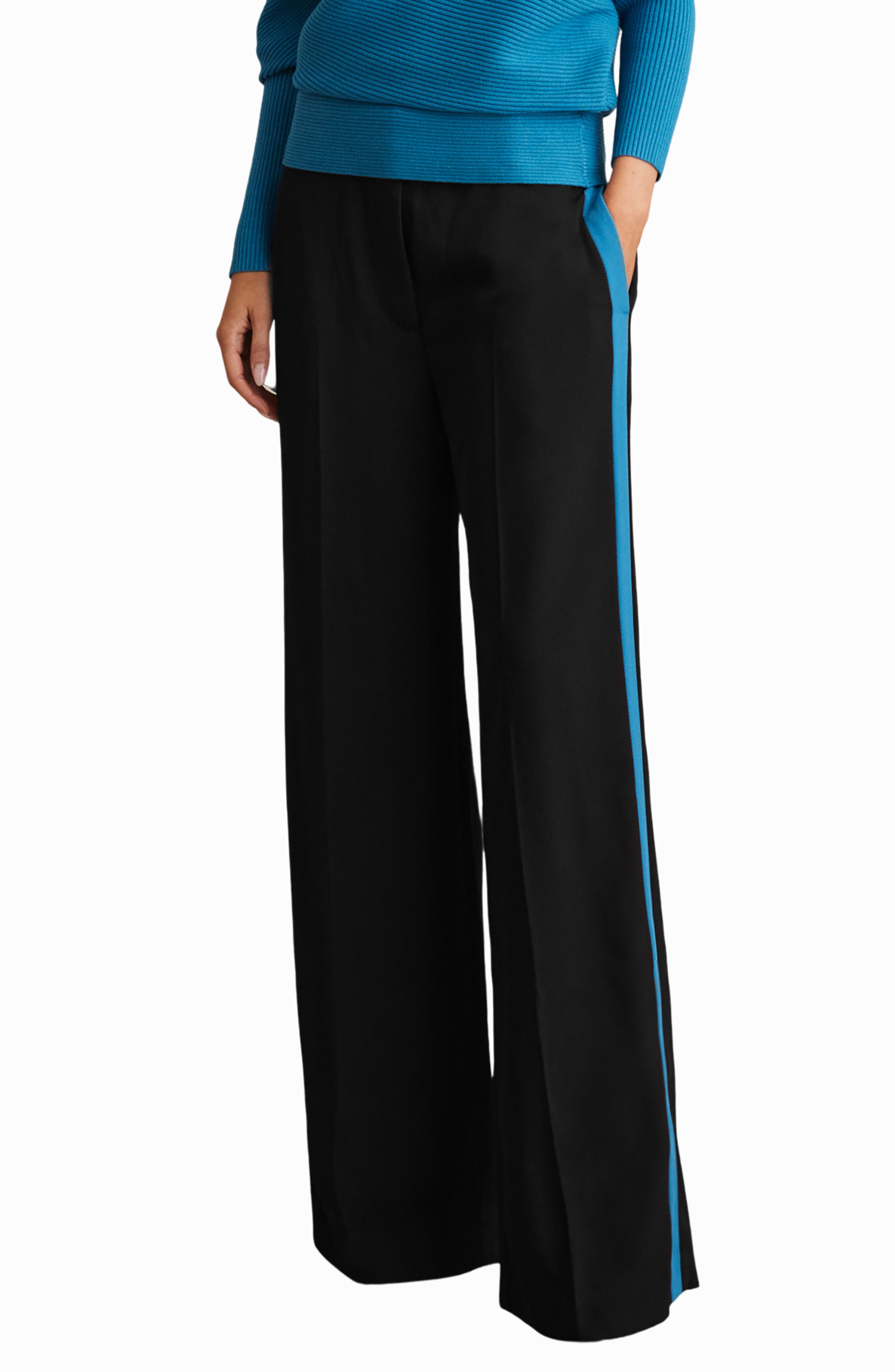 Reiss Isla Side Stripe Wide Leg Pants