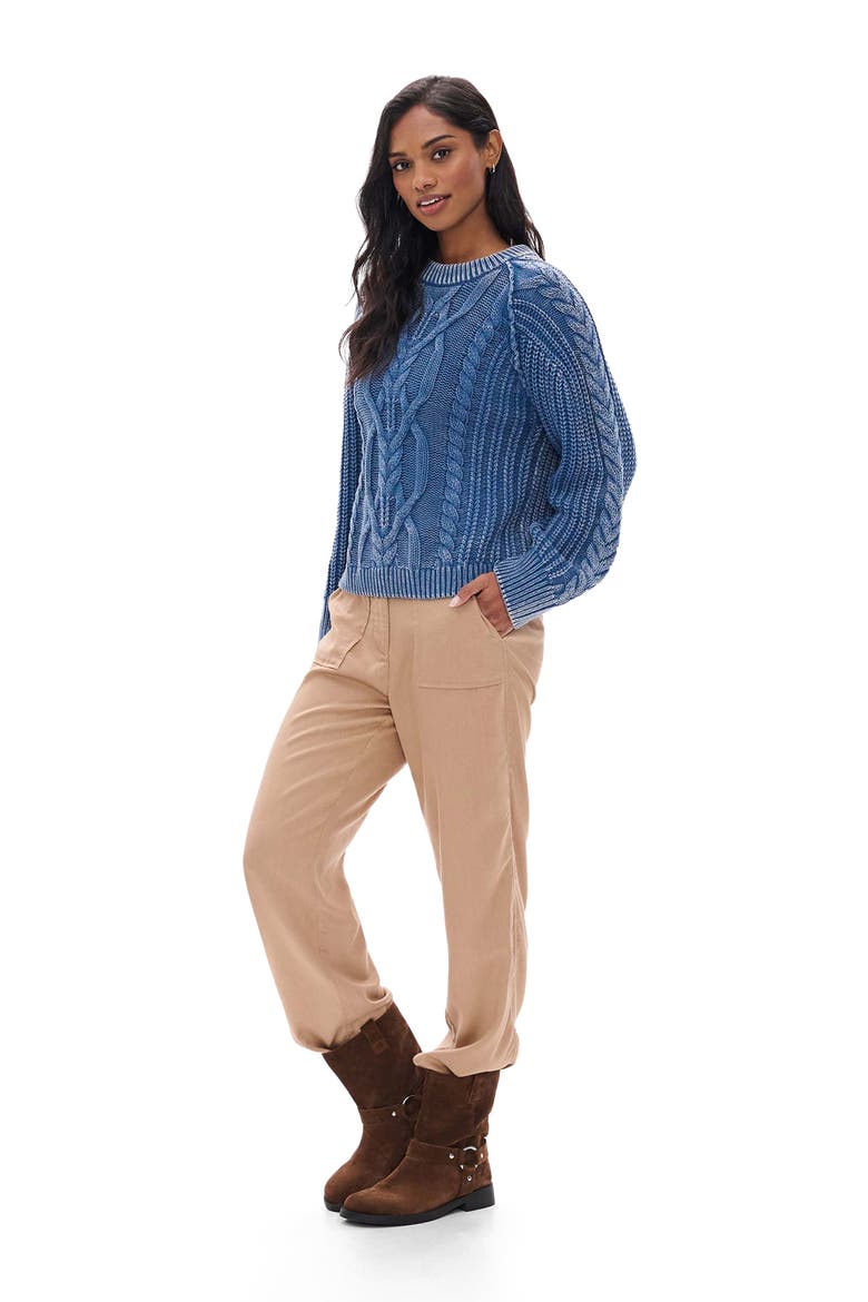 Sami Cable Knit Sweater, Alternate, color, STELLAR