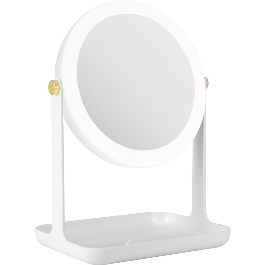 Zadro Back-to-School Lighted Makeup Mirror with Accessory Tray & Phone Holder in White  product