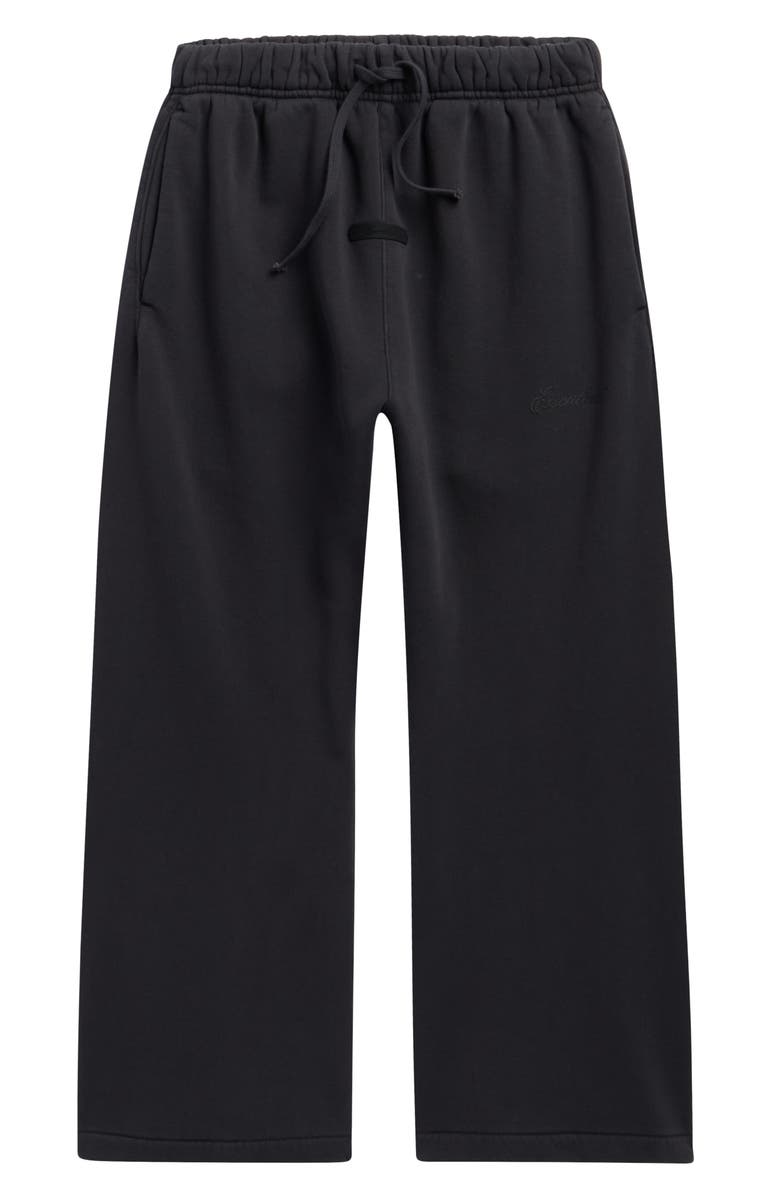 Fear of God Essentials Kids' Flare Leg Cotton Sweatpants, Main, color, Faded Black