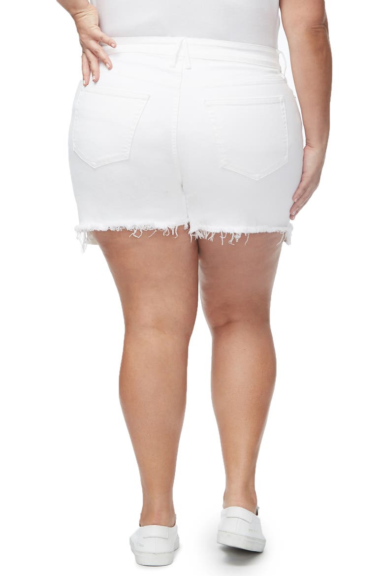 Bombshell Cutoff Denim Shorts, Alternate, color, WHITE