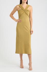 KOBI HALPERIN Talia Metallic Midi Knit Dress