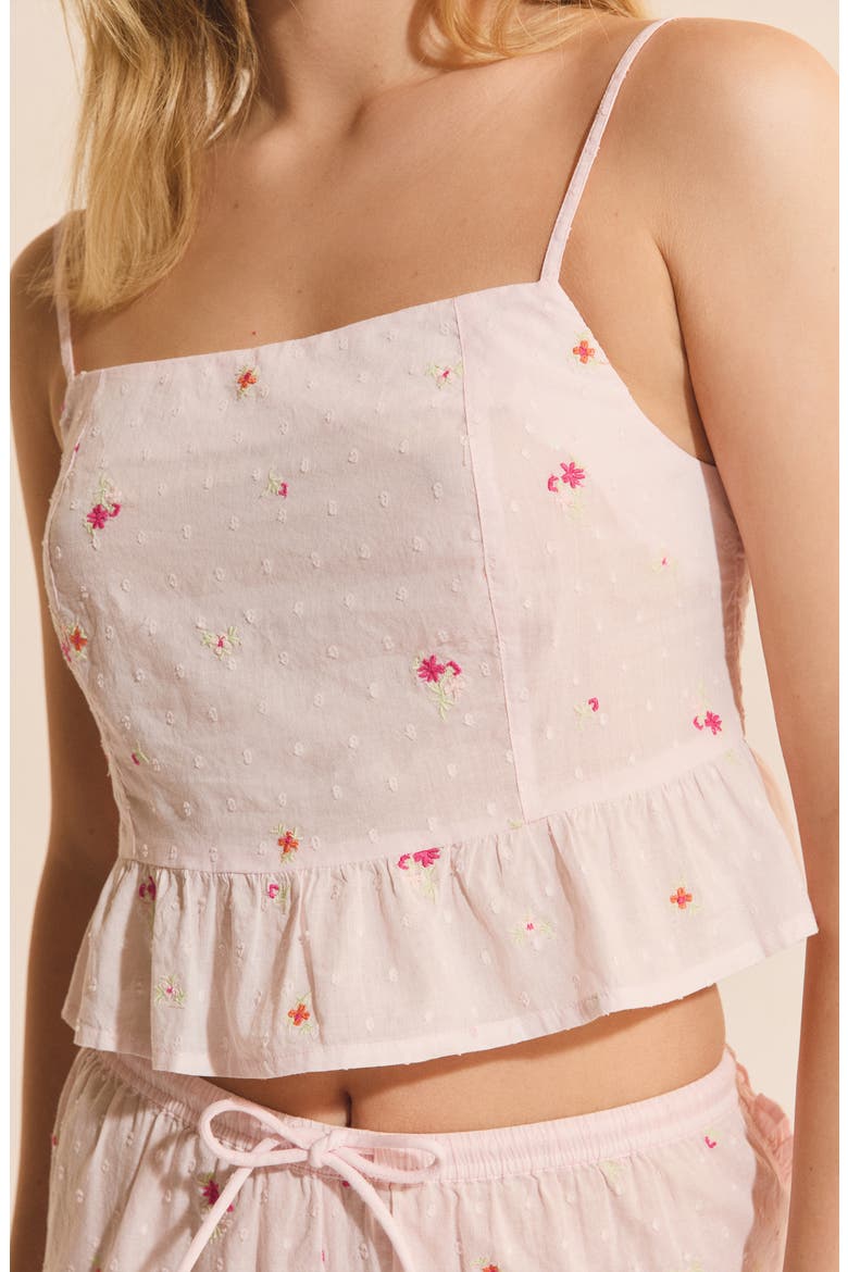 Oria Swiss Dot Peplum Pajama Top, Alternate, color, PINK