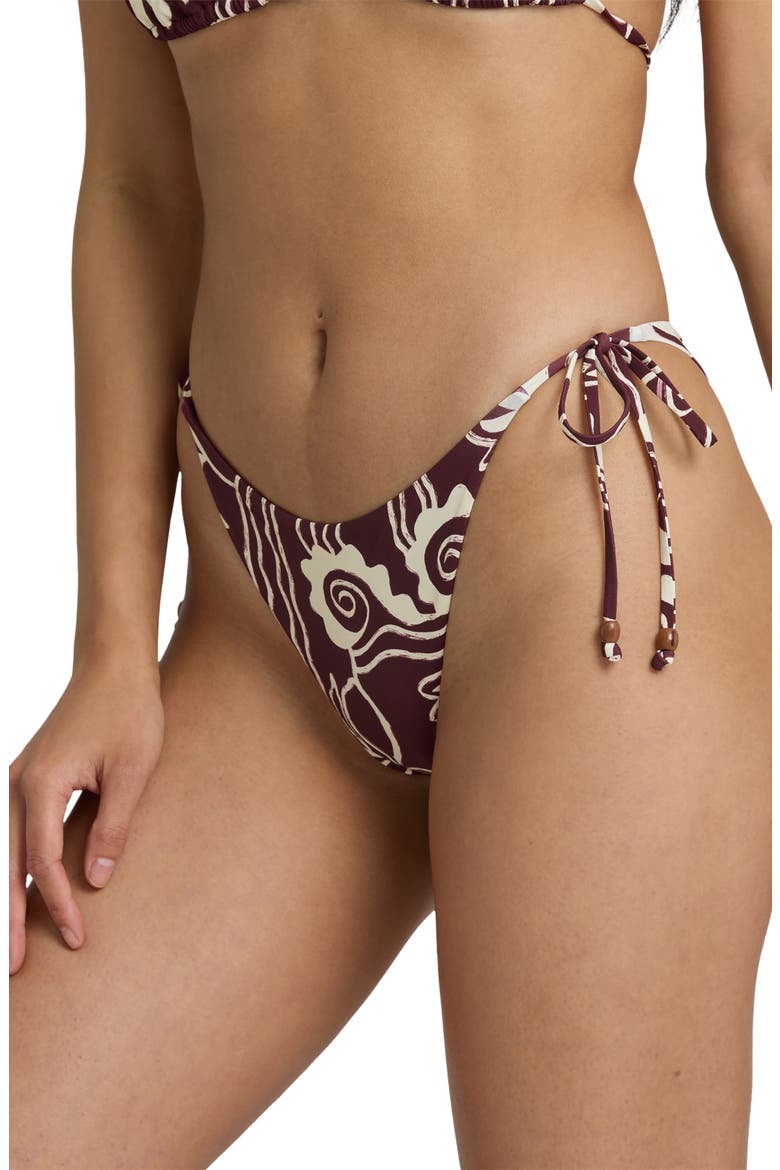 Sol Playa Tanga Side Tie Bikini Bottoms, Alternate, color, RED DAHLIA