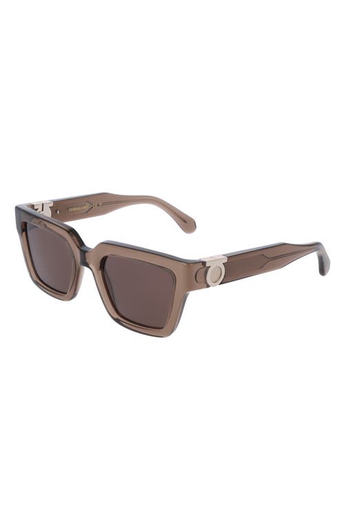 Ferragamo 52mm Square Sunglasses In Transparent Brown