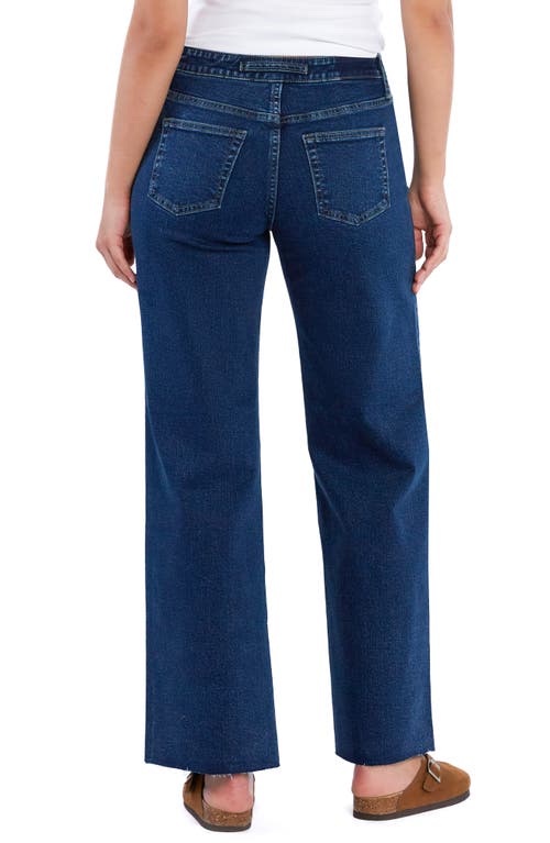 Hint Of Blu Flat Front Wide Leg Jeans In Unity Blue