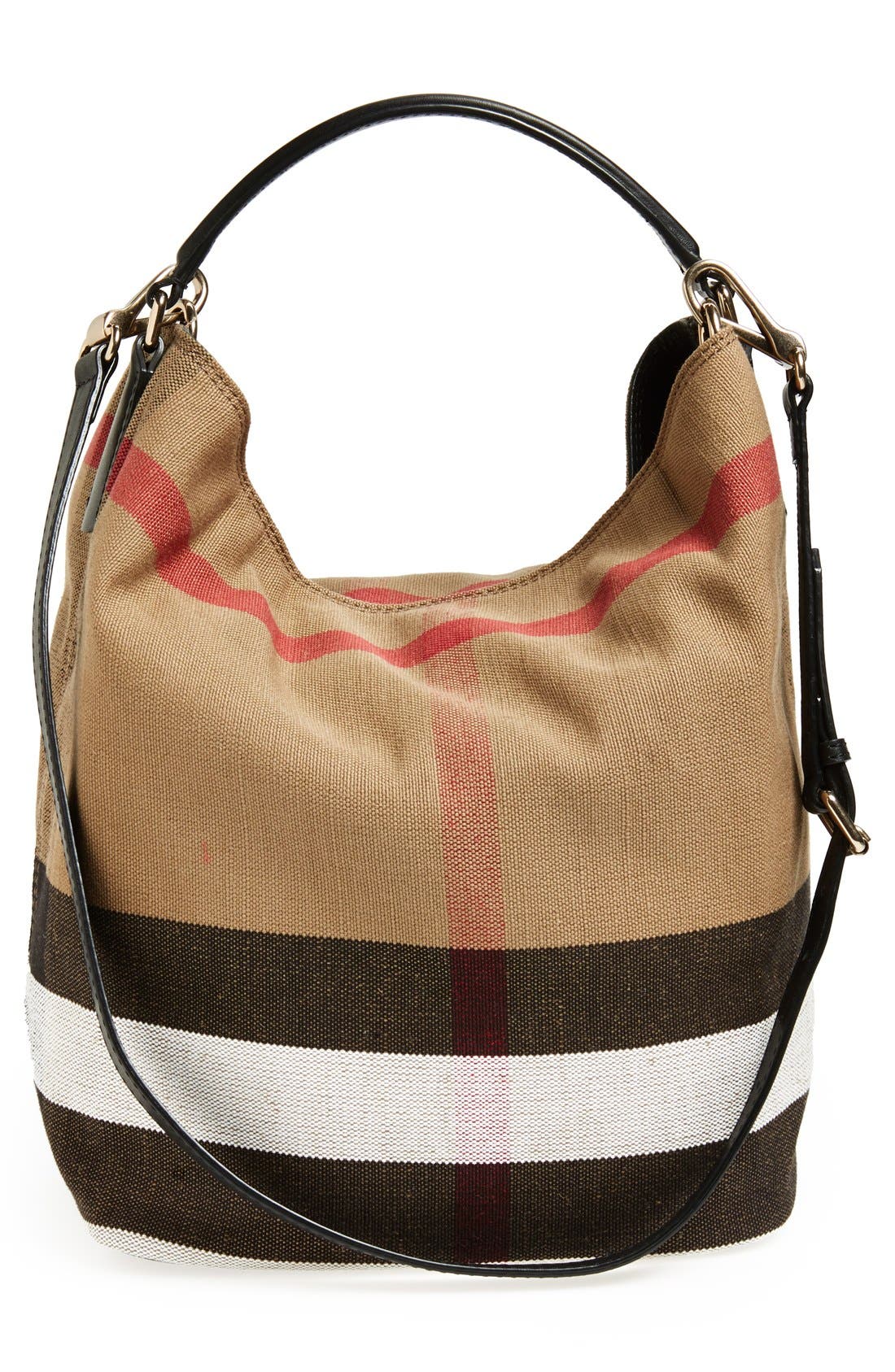 Burberry Medium Susanna Check Print Bucket Bag, Alternate, color, 