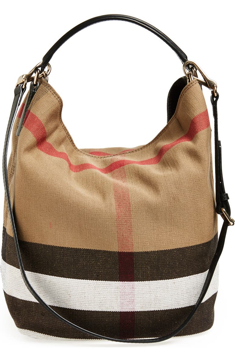 Burberry Medium Susanna Check Print Bucket Bag, Alternate, color,