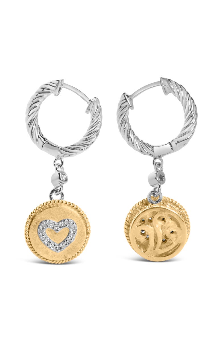 Haus of Brilliance 18K Gold Over Silver 1/8 Cttw Diamond Drop and Dangle Earring, Alternate, color, Yellow