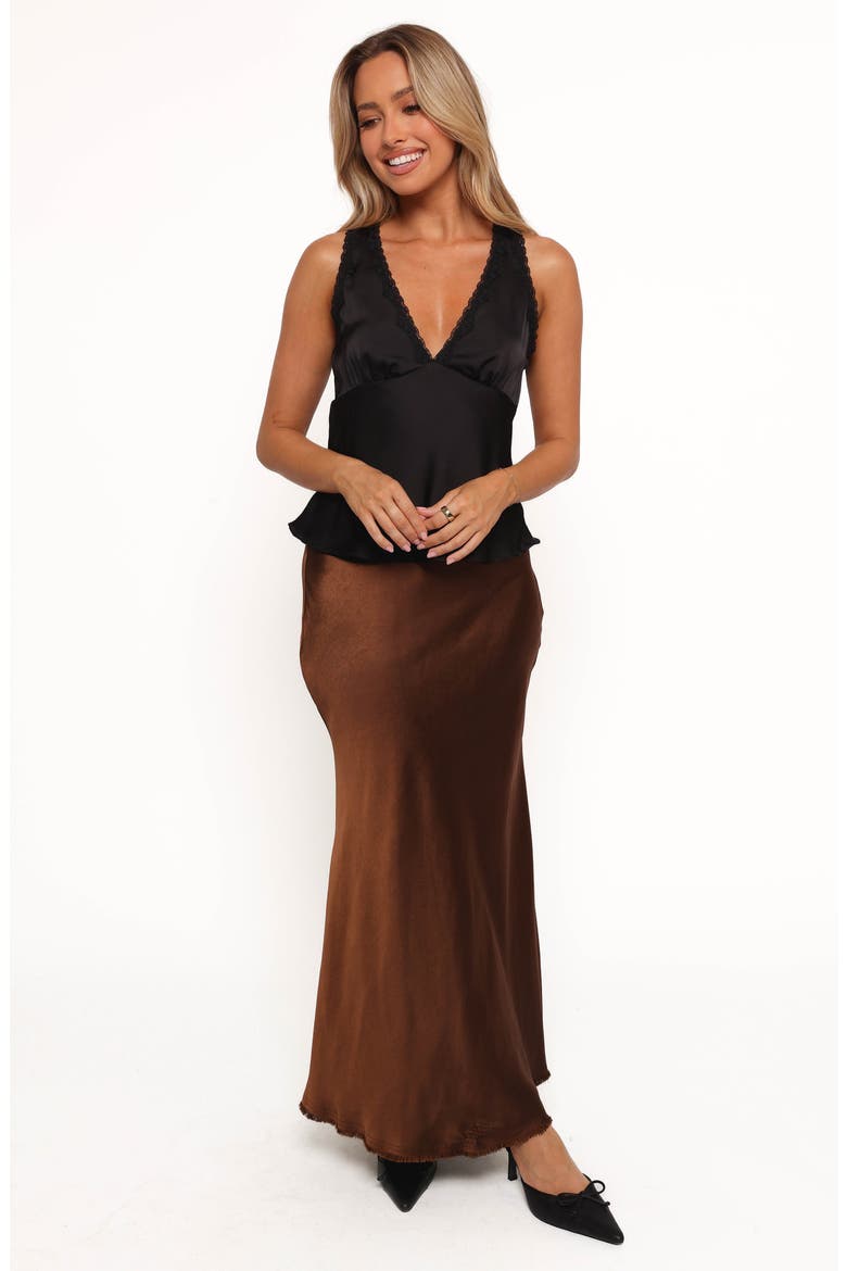 Kelso Lace Trim Satin Tank, Alternate, color, BLACK