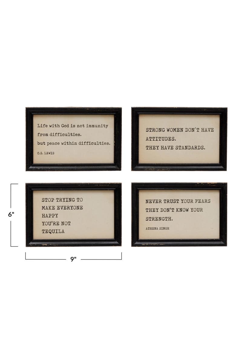 Table Frames with Inspirational Quotes, Alternate, color, Cream