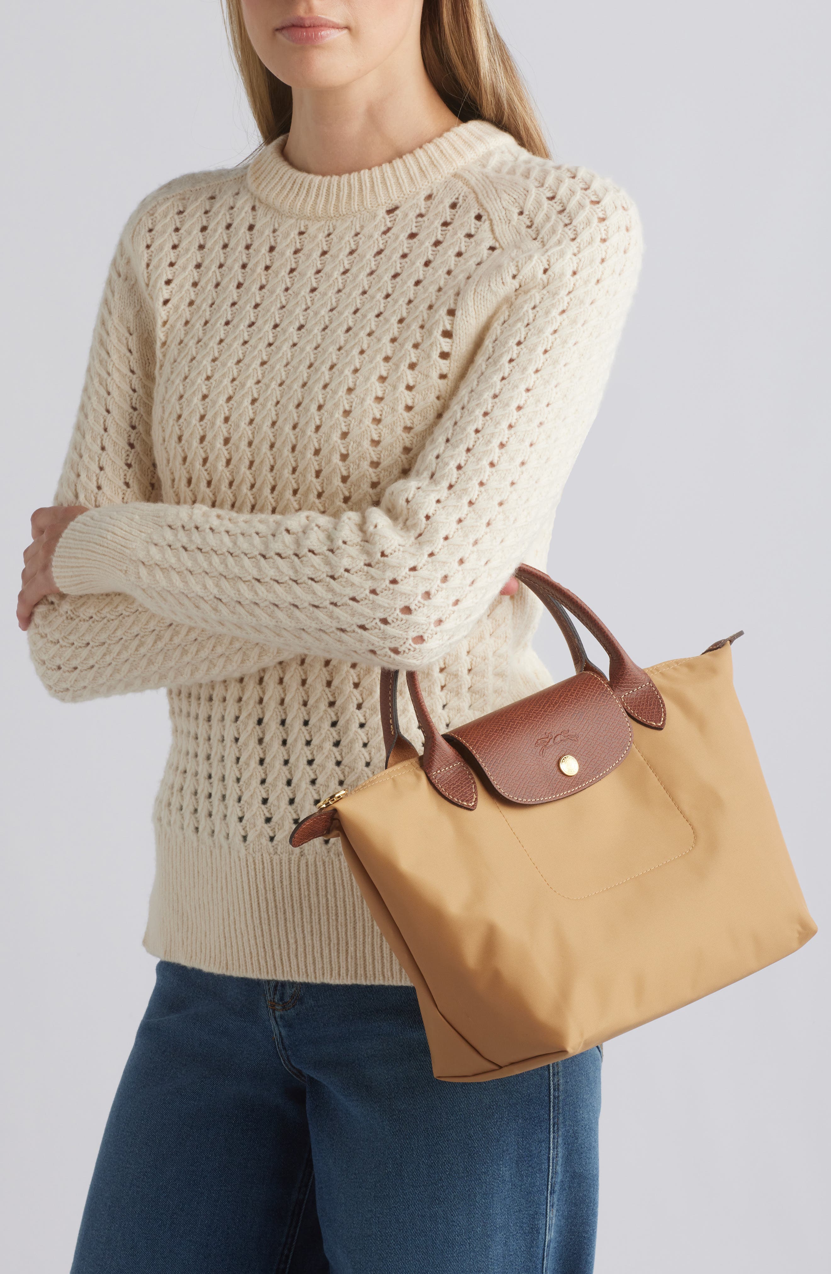 Longchamp Small Le Pliage Original Top Handle Bag, Alternate, color, Fawn