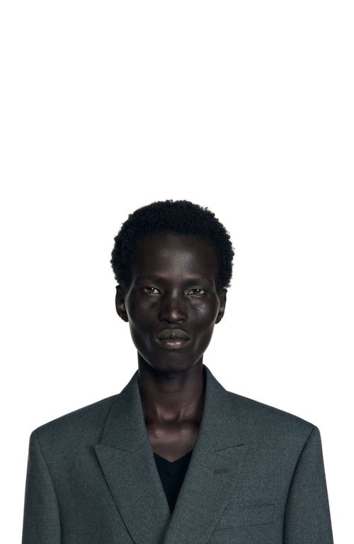 Sandro Double Breasted Classic Fit Suit Jacket In Gray