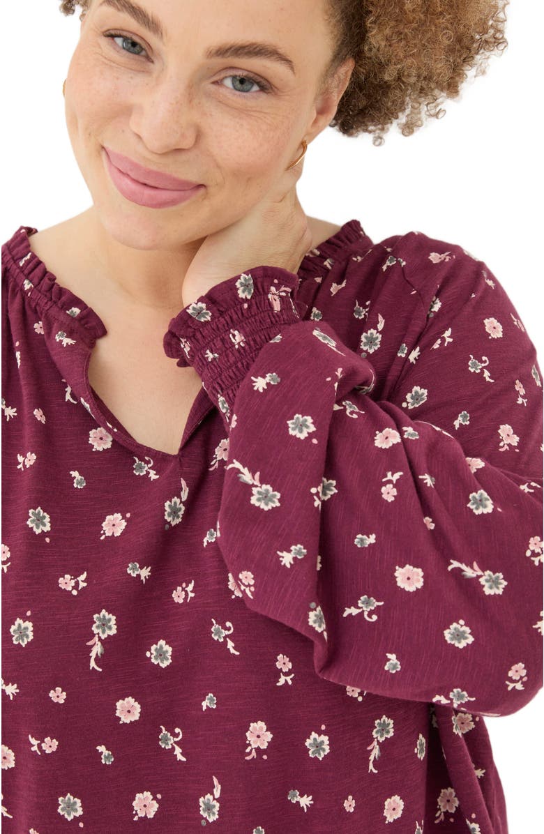 FatFace Women's Plus Size Florence Wild Ditsy Top, Alternate, color, 