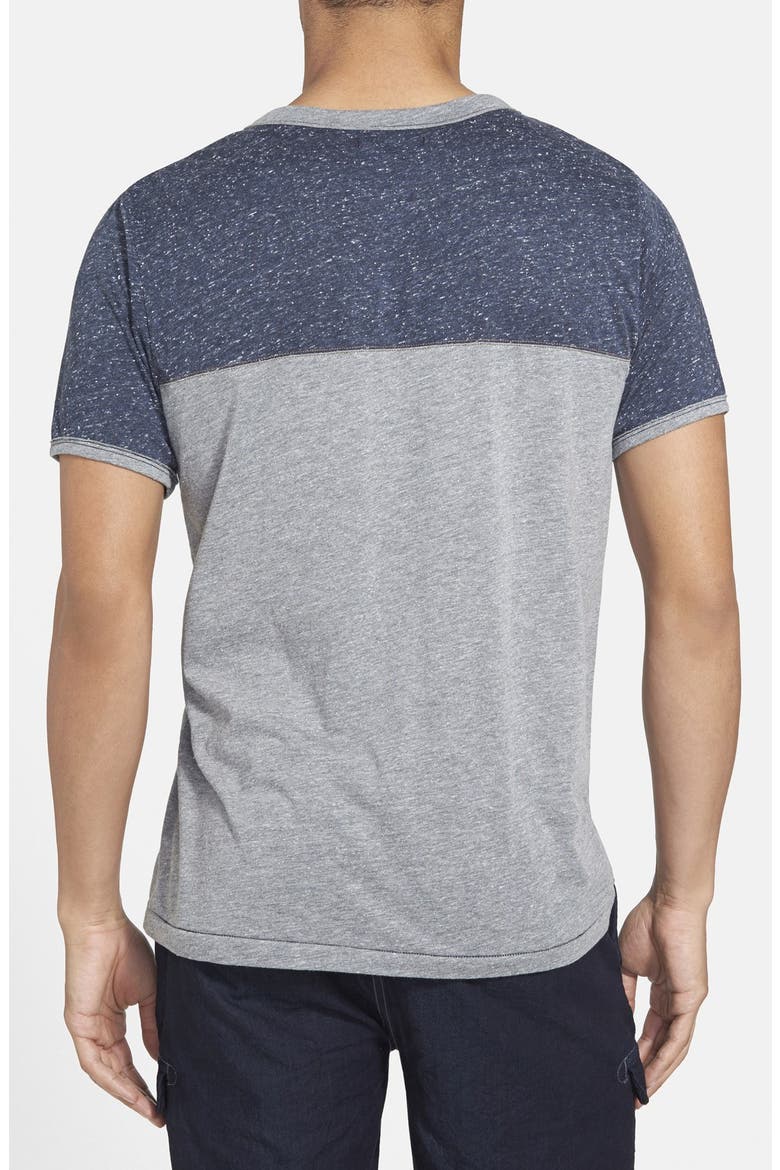 'Nathan' Colorblock Short Sleeve Henley, Alternate, color, SILVER HEATHER