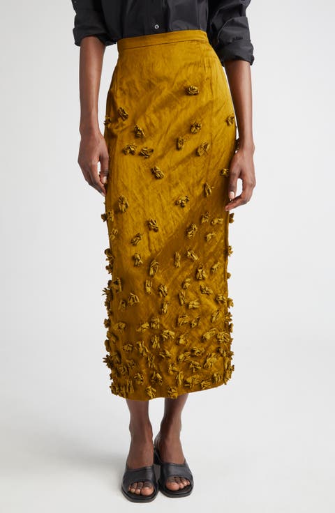Floral Satin Skirt