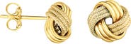 Queen Jewels 14k Gold Love Knot Stud Earrings