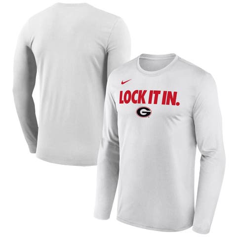 Men's Nike  White Georgia Bulldogs 2026 On-Court Bench Long Sleeve T-Shirt