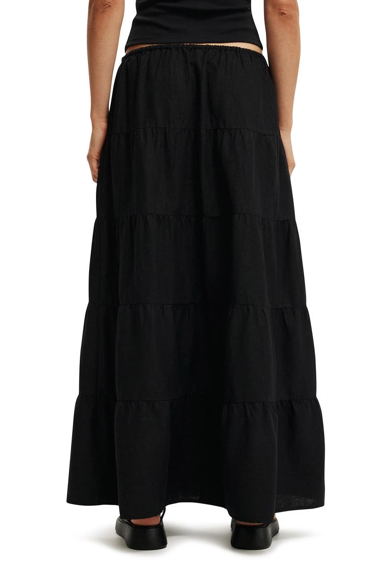 Cotton On Women's Haven Multi Tiered Maxi Skirt, Alternate, color, Black