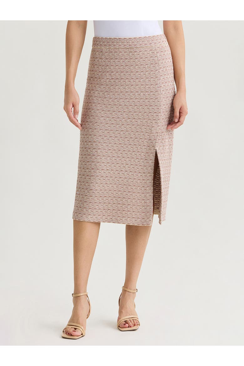 Tonal Tweed Straight Knit Skirt, Main, color, Beige