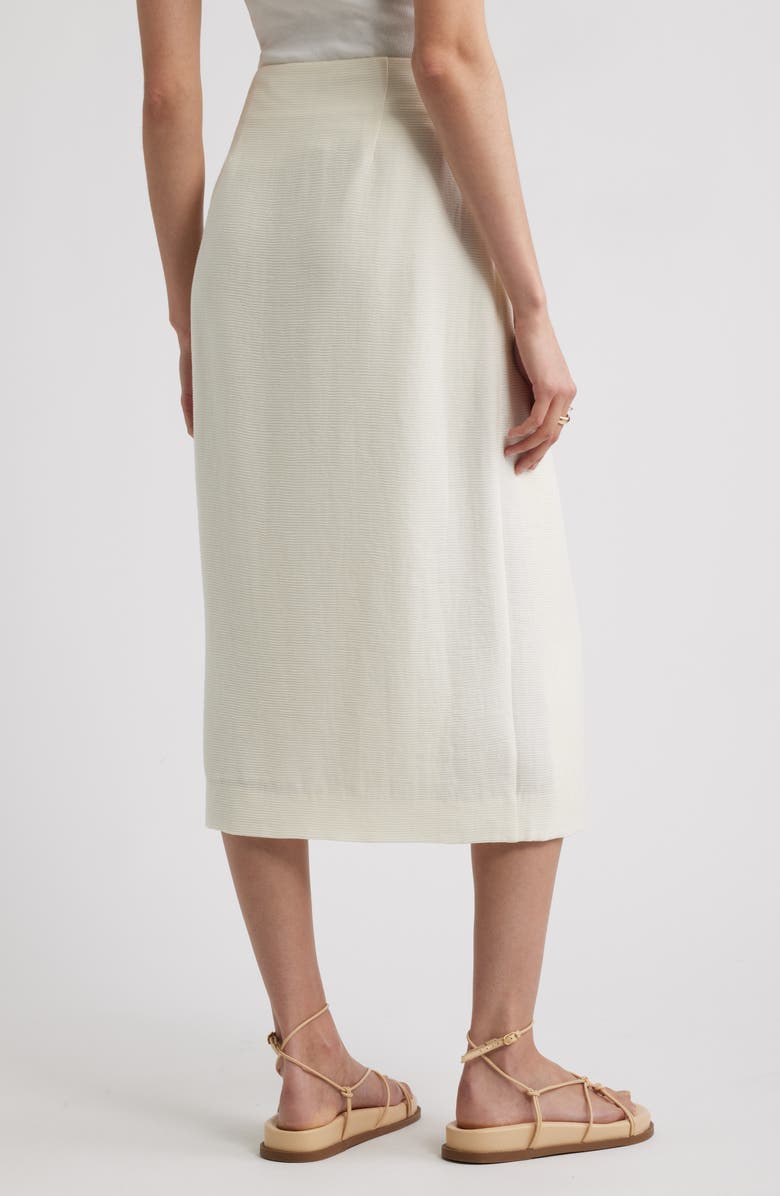 Nordstrom Textured Faux Wrap Midi Skirt, Alternate, color, Ivory Tofu