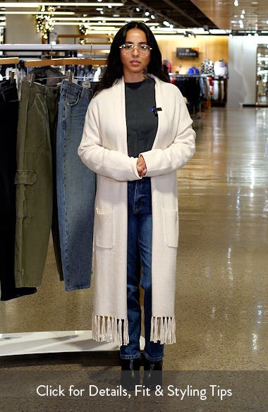 Treasure & Bond Fringe Long Open Front Cardigan | Nordstrom Treasure & Bond Fringe Long Open Front Cardigan | Nordstrom