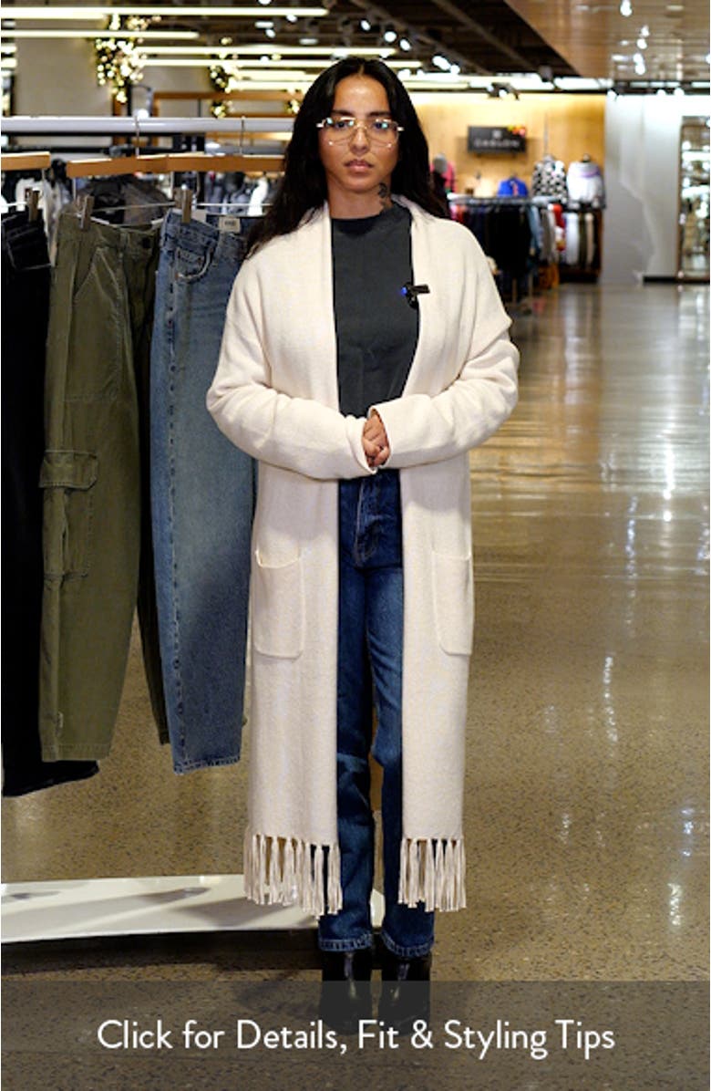 Fringe Long Open Front Cardigan, sales video thumbnail