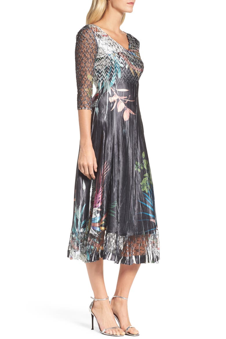 Print Sash Maxi Dress, Alternate, color, CONCRETE BLUE