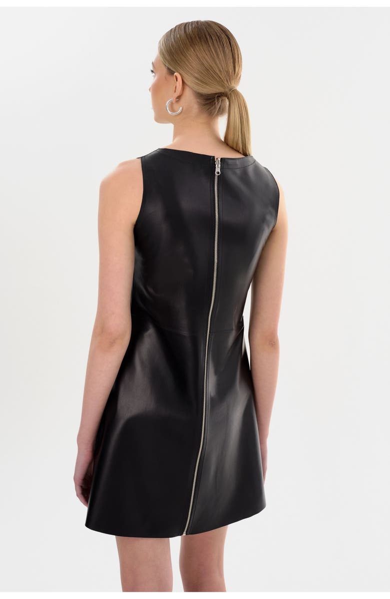 LAMARQUE LOZANA | Reversible Leather Dress, Alternate, color, Black/Silver