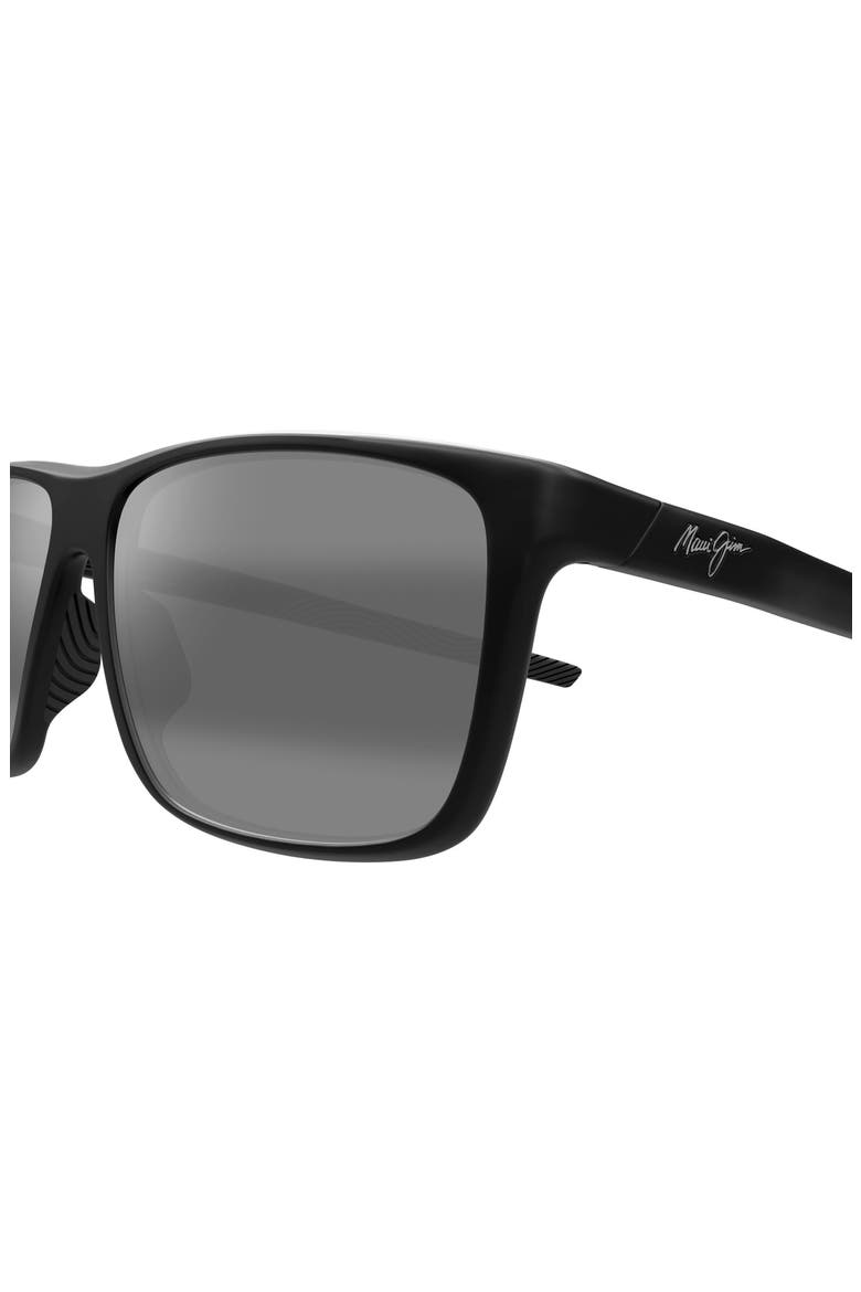 Lehopulu 58mm PolarizedPlus2 Rectangular Sunglasses, Alternate, color, BLACK