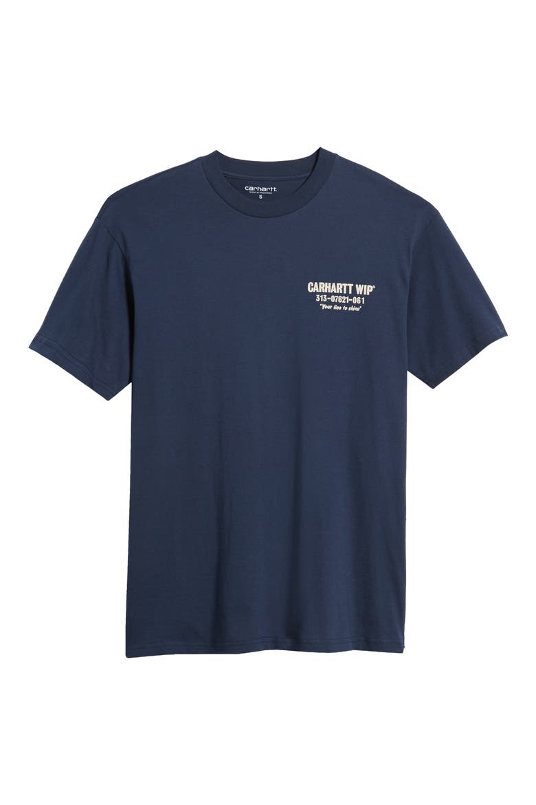 Less Troubles Organic Cotton Graphic T-Shirt, Alternate, color, BLUE WAX