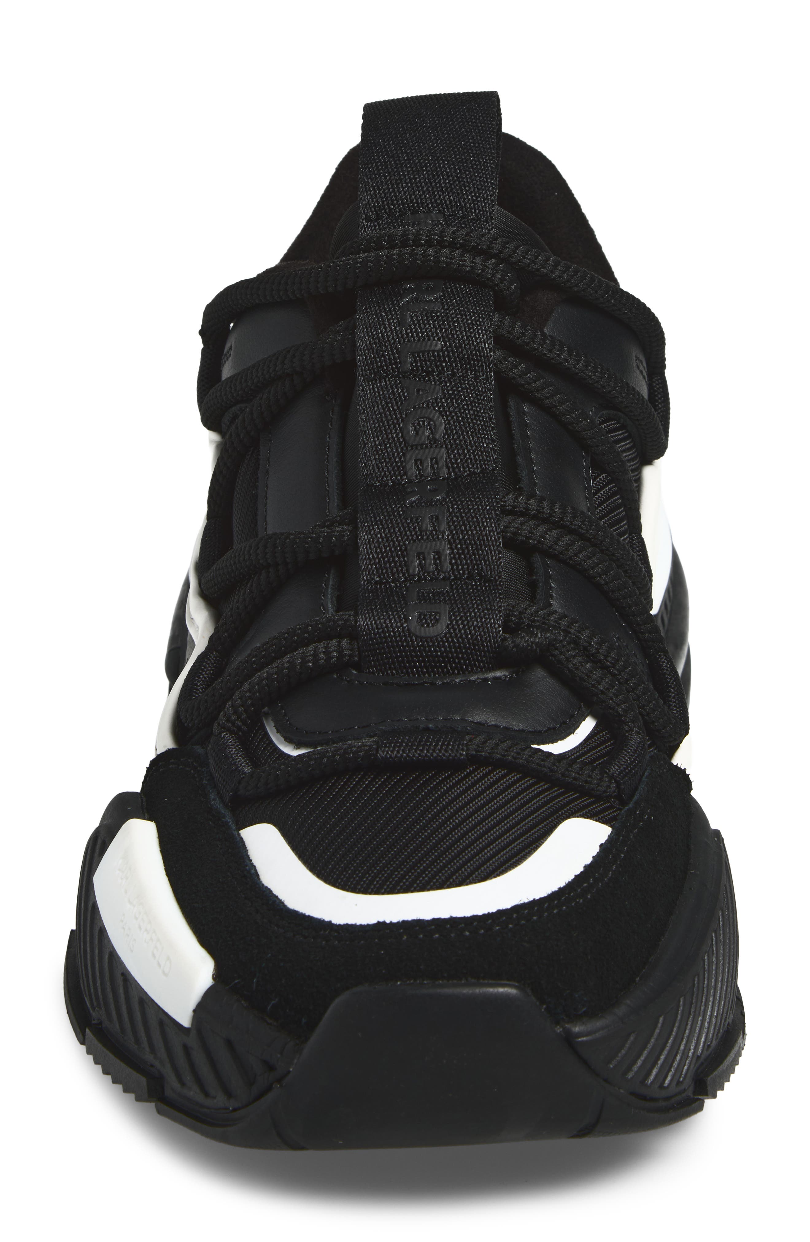Mixed Media Sneaker, Alternate, color, BLACK