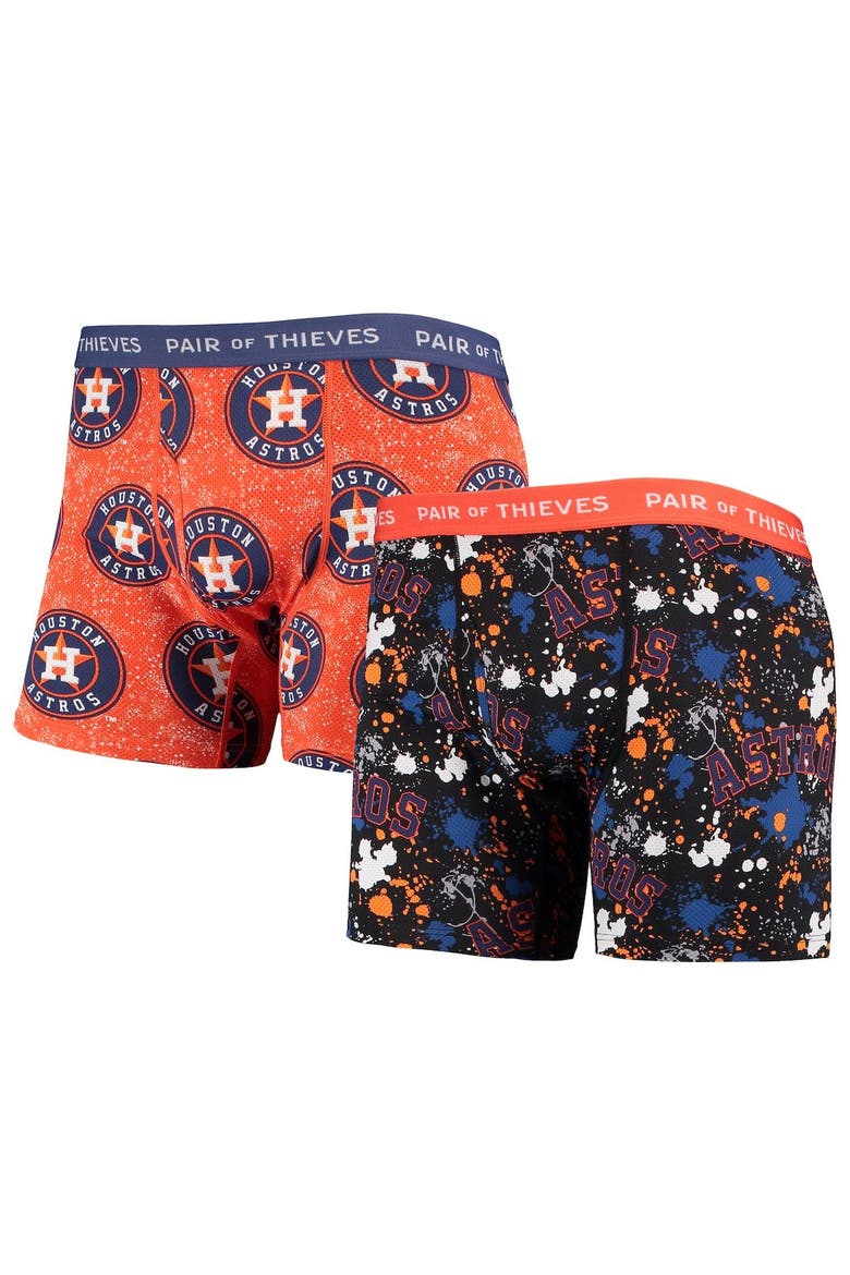 Men's Pair of Thieves Black/Orange Houston Astros Super Fit 2-Pack Boxer Briefs Set, Main, color, Black