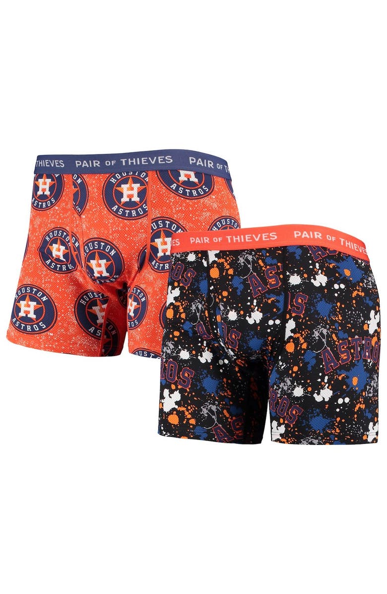 Pair of Thieves Men's Pair of Thieves Black/Orange Houston Astros Super Fit 2-Pack Boxer Briefs Set, Main, color, Black