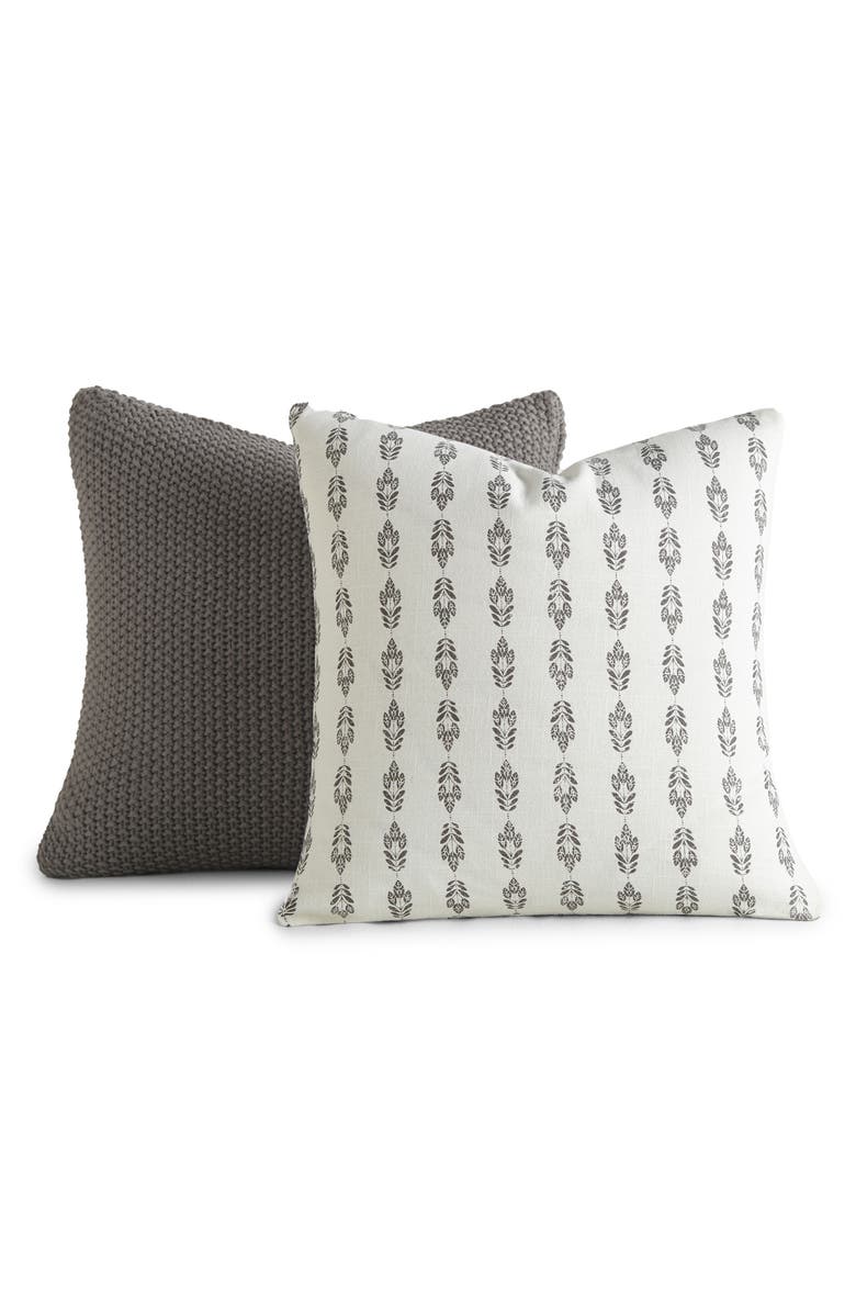 HOMESPUN Assorted 2-Pack Accent Pillows, Main, color, Grey/ White