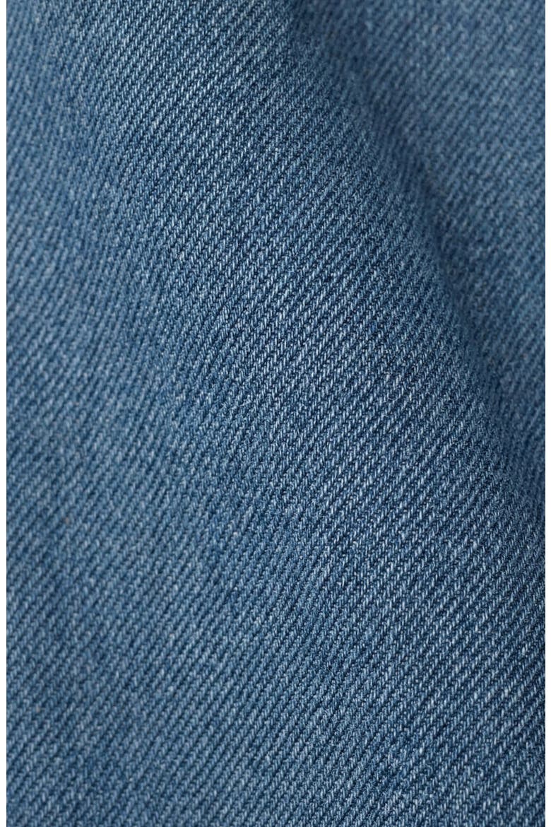 Belted Denim Ruffle Hem Dress, Alternate, color, Medium Wash Blue